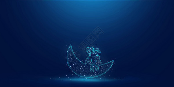 男孩月亮船坐在月亮上的情人设计图片