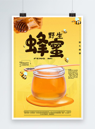 蜂蜜食物野生蜂蜜海报模板