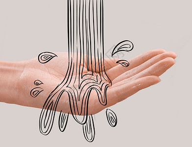 洗手用的水洗手涂鸦插画