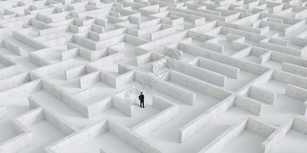 3D立体人商务迷宫设计图片