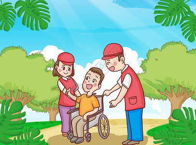 残疾人停车位全国志愿者服务日插画