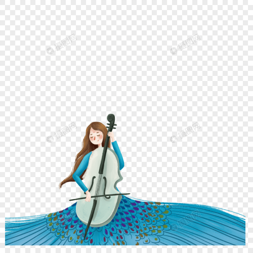 拉手提琴的女孩图片