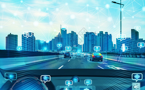 城市智慧交通自动驾驶汽车设计图片