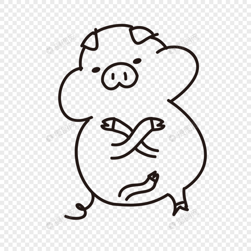 小猪抱抱可爱表情包图片