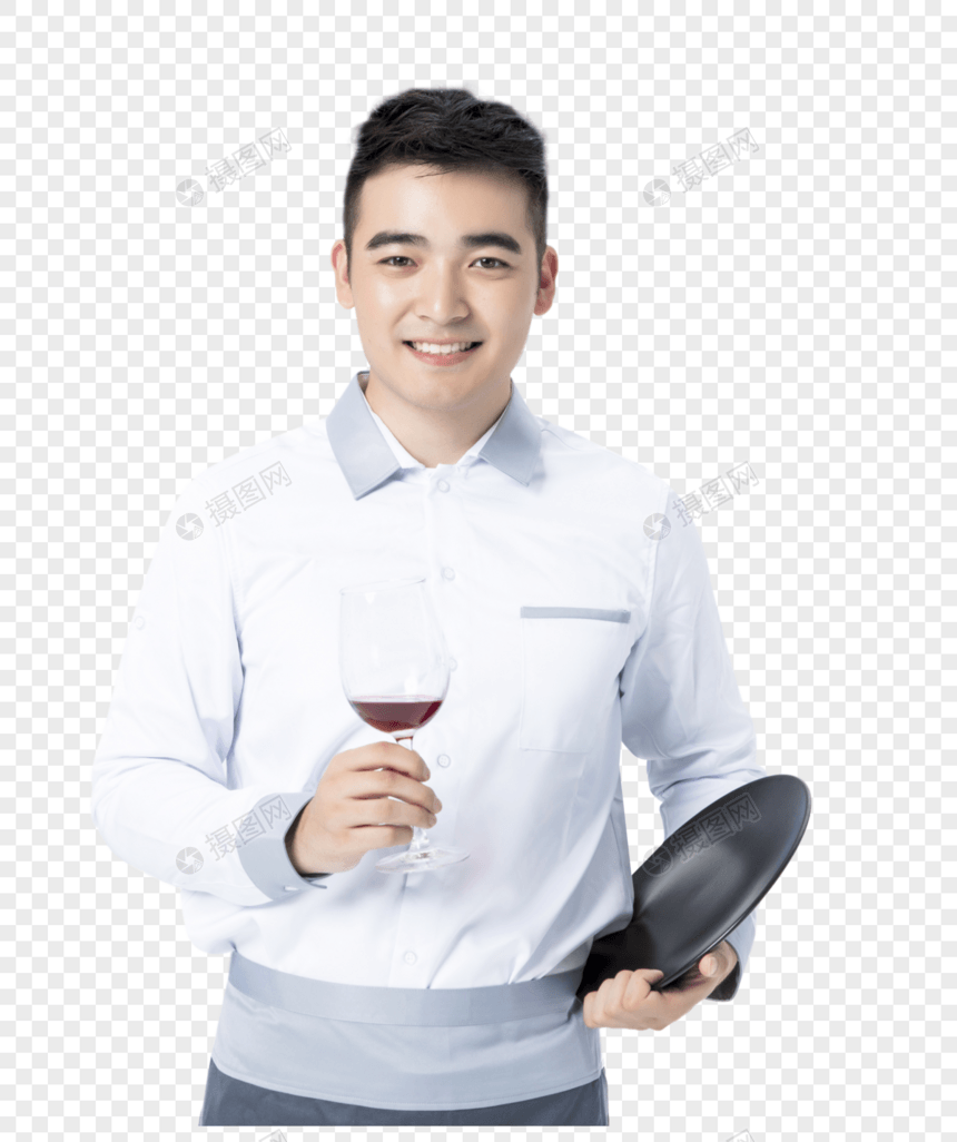 男服务员拿红酒图片