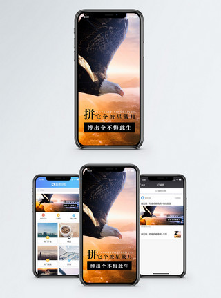 翱翔的雄鹰拼搏手机海报配图模板