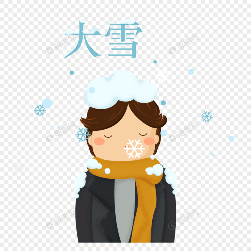 大雪里看雪的女孩图片