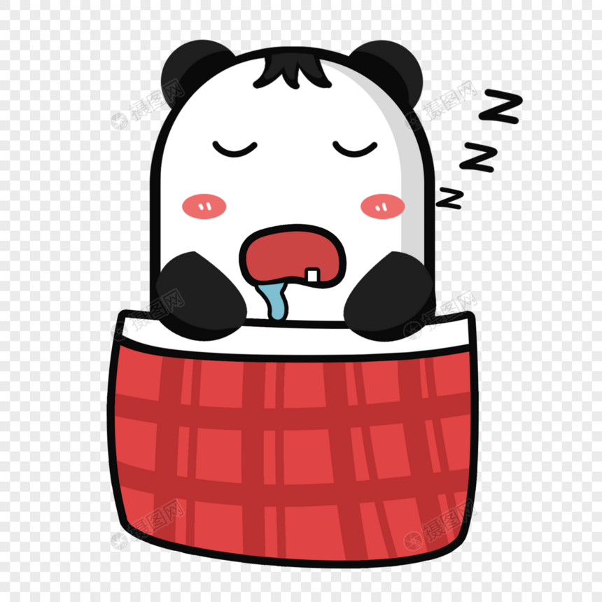卡通熊猫熟睡表情图片
