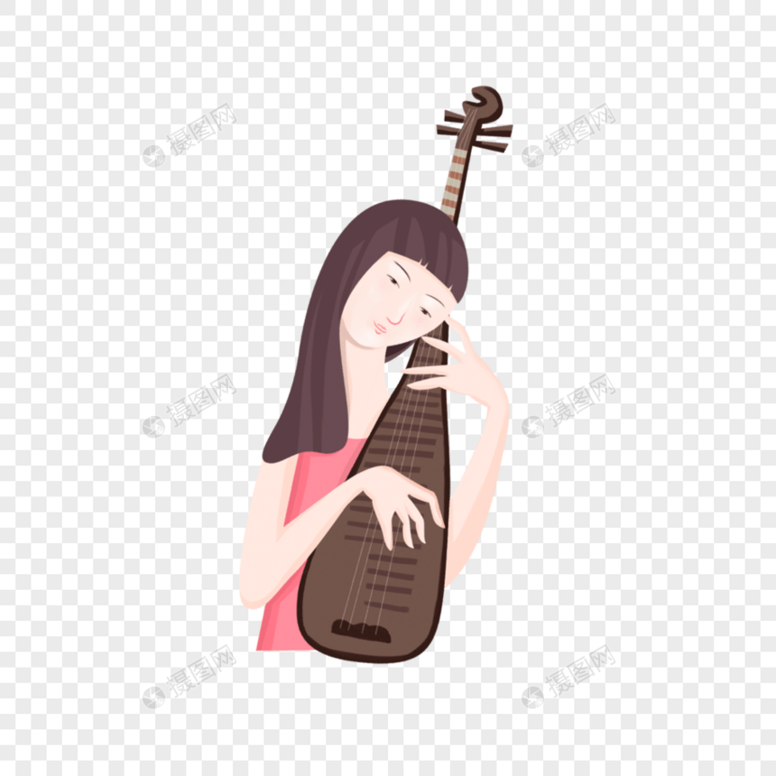 弹琵琶的女孩图片