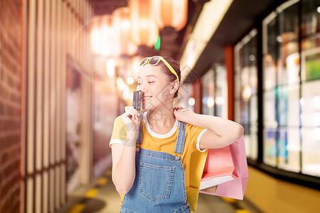 女孩服装逛街的女孩设计图片