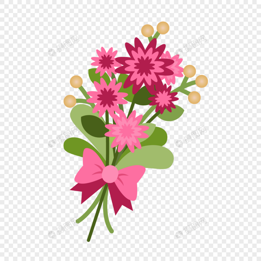 创意简约可爱粉色花束图片