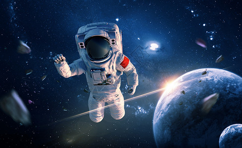 太空宇航员漂浮背景图片