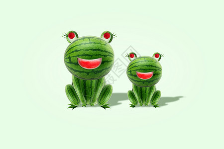 微笑西瓜西瓜青蛙设计图片