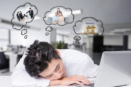 睡着的人工作生活压力设计图片