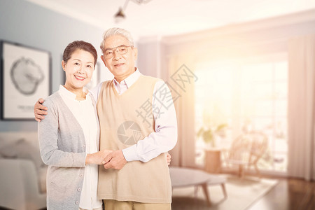 老人握手素材恩爱的老年夫妻设计图片