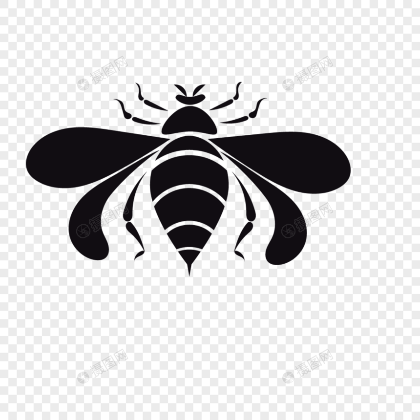 蜜蜂剪影图片