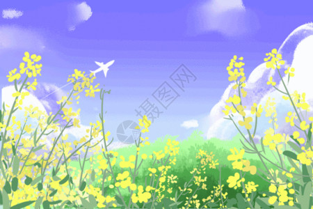 黄色花穗油菜花gif高清图片