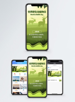 野生植物群世界野生动植物日手机海报配图模板