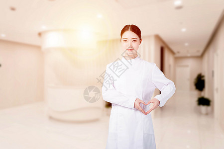 白长袍边缘医院的护士设计图片