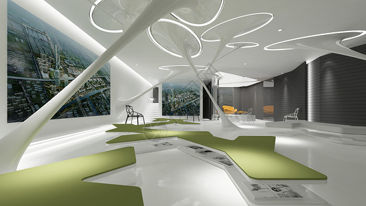 绿色产业现代产业展厅设计图片