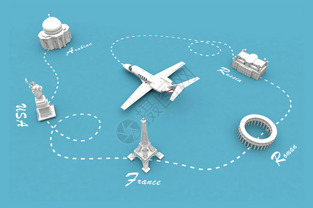 飞机环球环球旅行设计图片