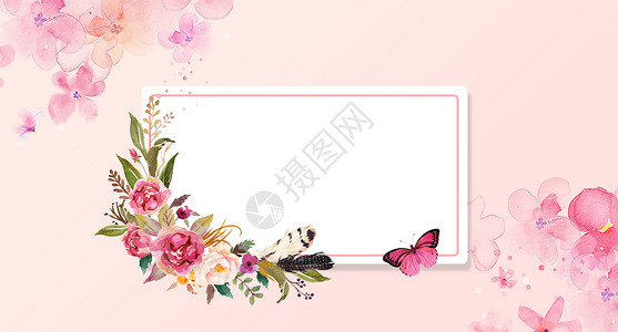 春天卡片粉色的春天设计图片