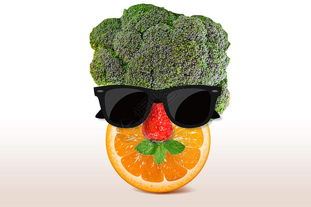 戴墨镜的人创意水果蔬菜设计图片