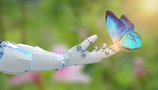 七彩蝴蝶光效人工智能机械化设计图片
