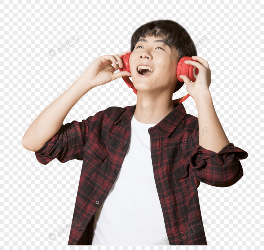 青年男性耳机音乐图片