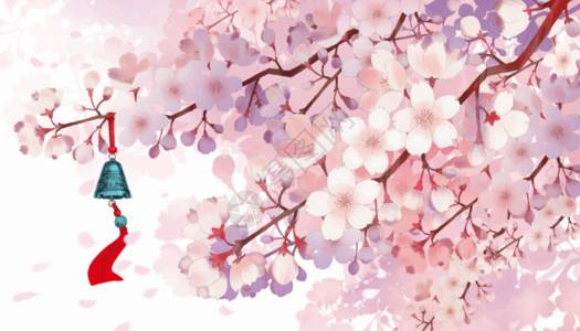 粉色花儿盛开樱花盛开的季节gif高清图片