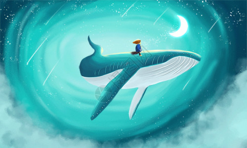 梦幻沙漠之水梦幻鲸鱼GIF高清图片