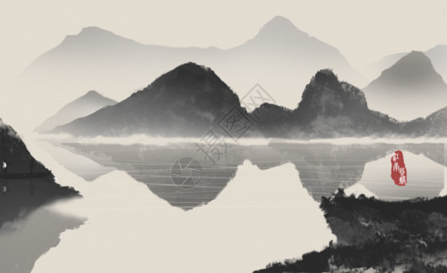 中国风场景水墨山水gif高清图片