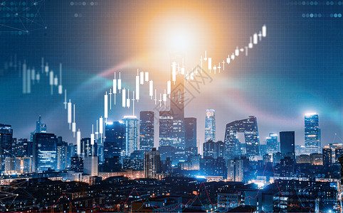 金融商务城市之光背景图片