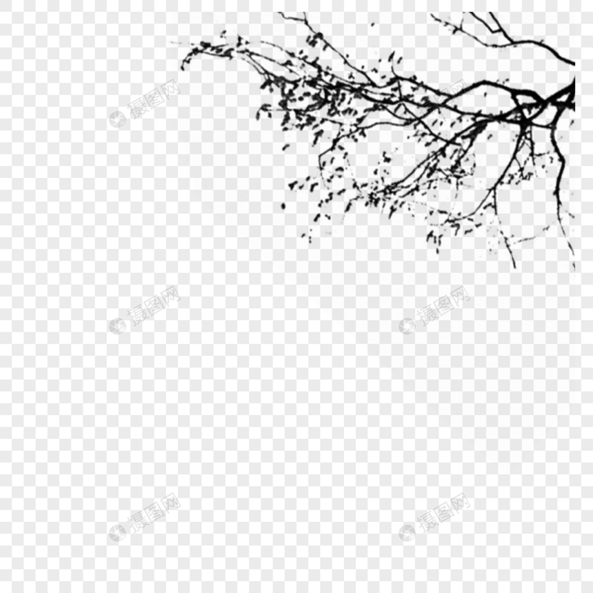 水墨树杈图片