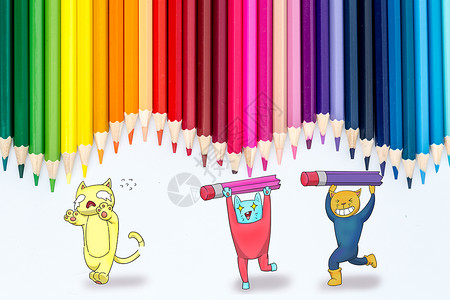 创造力创造彩色铅笔间插画