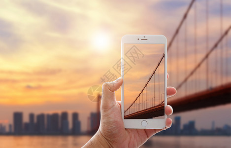 港中澳大桥创意手机场景设计图片