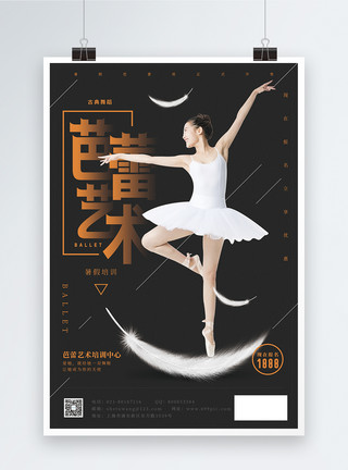 优雅体型芭蕾艺术培训海报模板