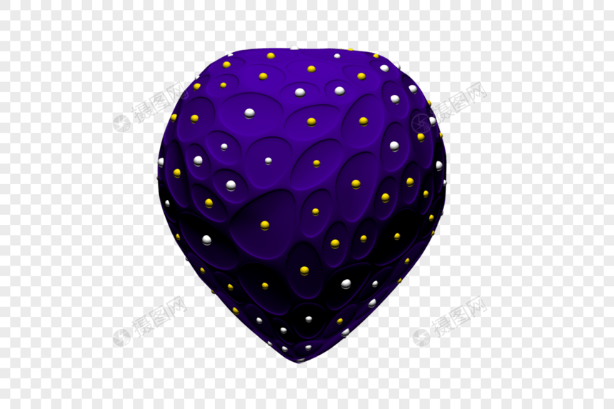 紫色C4D心形形状图片