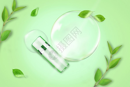 绿茶冲泡美容护肤化妆品设计图片