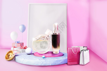 荔枝手提袋香水展示柜设计图片