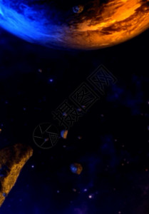 蓝色太空星球转动h5动态背景高清图片