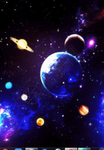 游戏h5蓝色太空星球转动h5动态背景高清图片