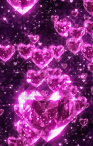 爱心水晶按钮粉色爱心钻石婚礼h5动态背景高清图片