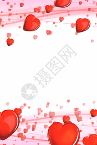 粉红色许多的爱心边框婚礼庆典h5动态背景高清图片
