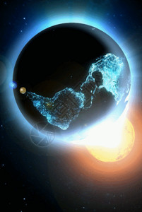 日食ps素材转动的地球h5动态背景素材高清图片