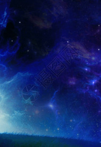 蓝色大树素材梦幻大树星空h5动态背景高清图片