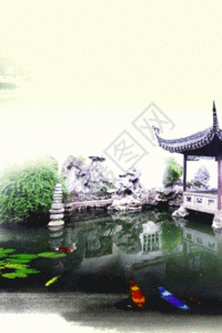 水墨荷塘中国风江南山水风情h5动态背景素材图片