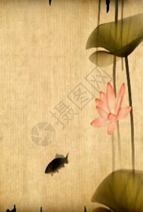 鱼素材古风古韵古典江南中国风水墨片头h5动态背景素材高清图片