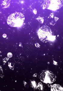 水晶般的钻石下落特效紫色h5动态背景素材高清图片