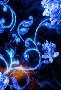 线条花卉底纹青花瓷蝴蝶飞舞h5动态背景素材高清图片